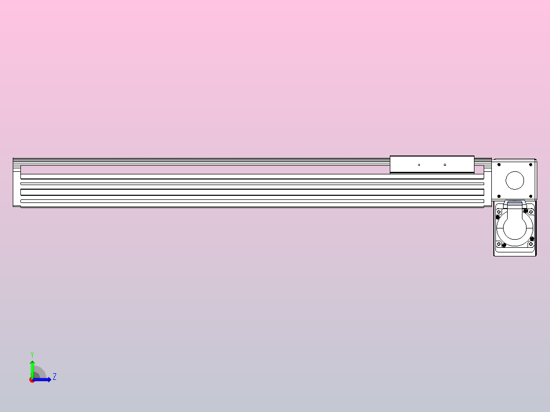 皮带直线轴半封闭可选导轨TPA-HNB-140D-120-L500-RP-C-P40-N3左视图