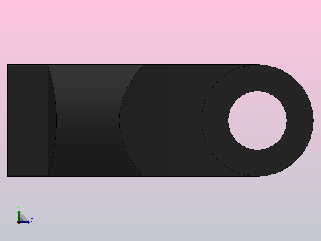 T单耳接杆[100]气缸附件左视图