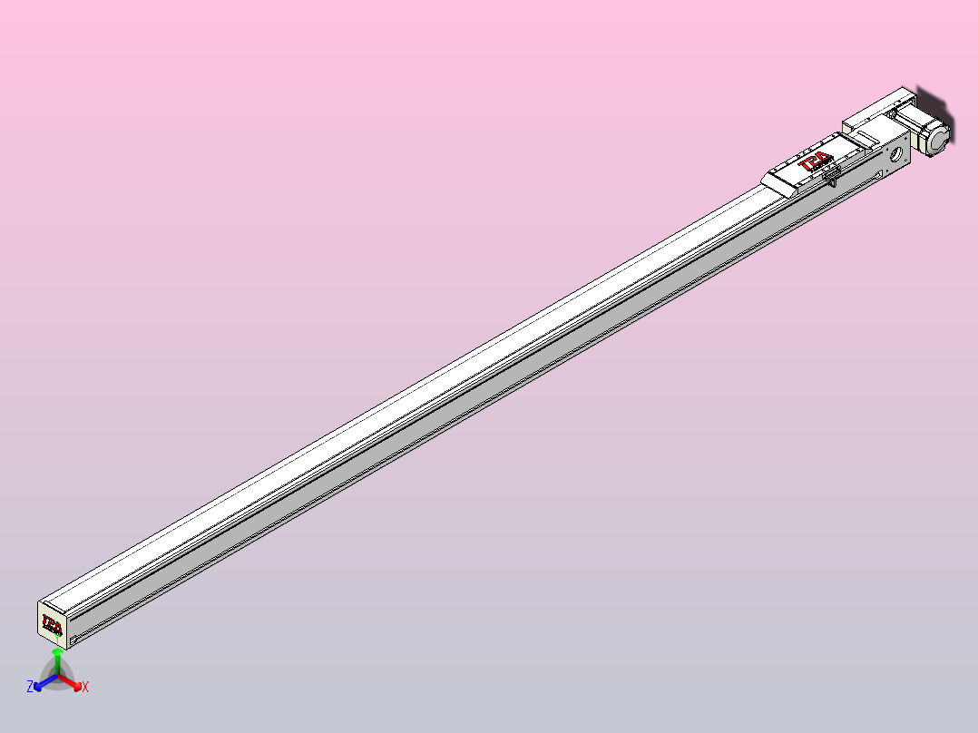 伺服电机集成皮带传动直线执行器TPA-OCB-100-192-L2350-DR-P75-N3主视图