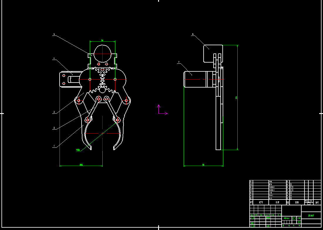 物料抓取机械手CAD