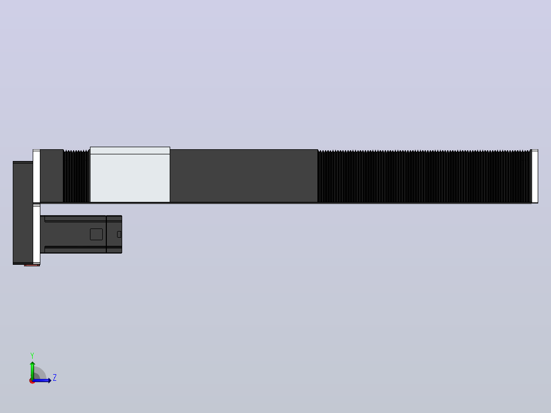 DMSF135-DCR风琴罩丝杆模组直线模组（电机下折)[DMSF135-L05S500-DT400-A2U-DCR-P5]左视图