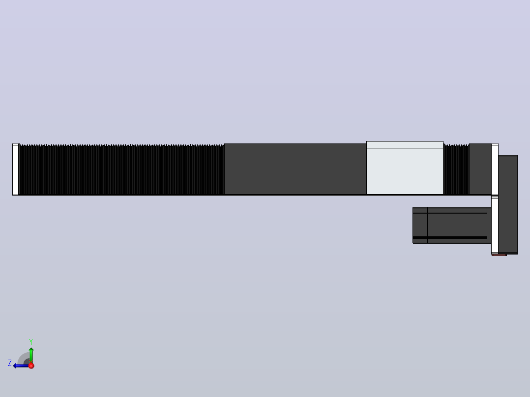 DMSF135-DCR风琴罩丝杆模组直线模组（电机下折)[DMSF135-L05S500-DT400-A2U-DCR-P5]右视图
