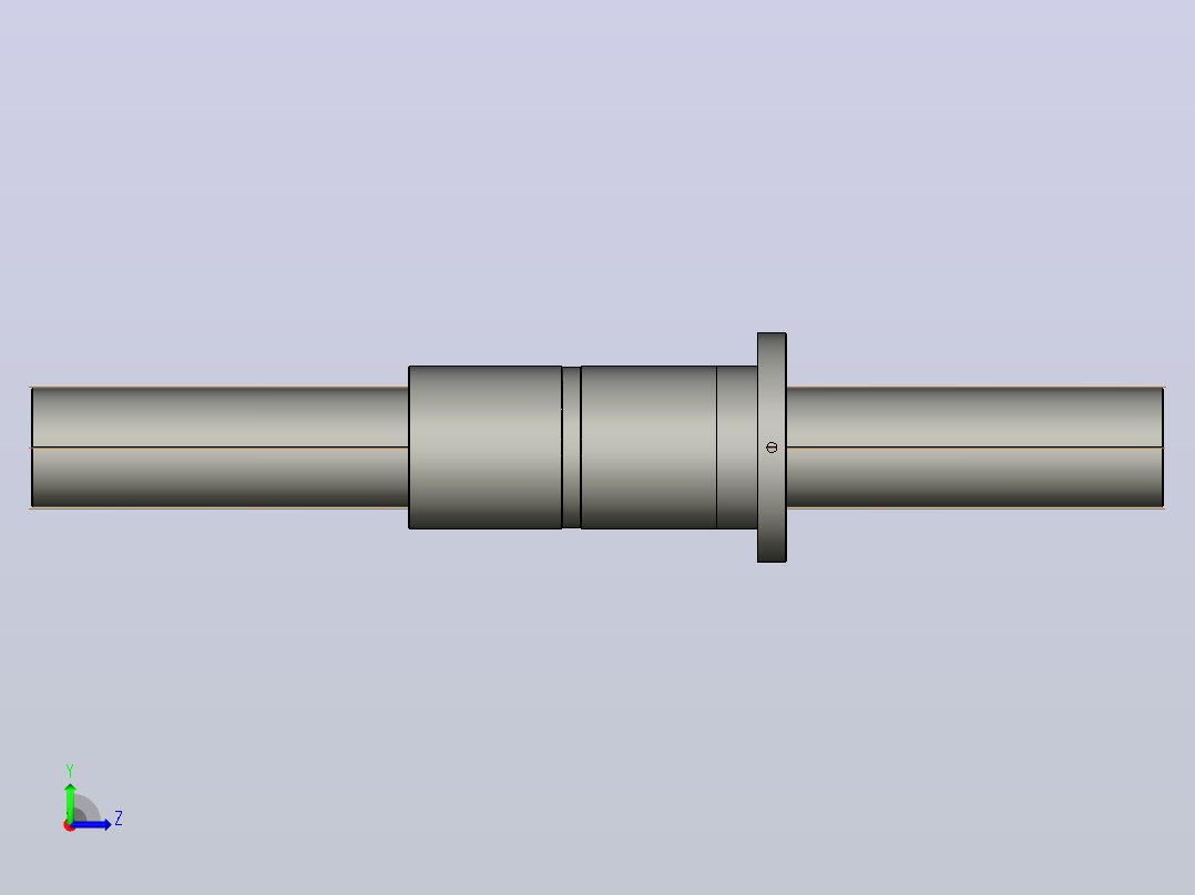 FFZD12020-5滚珠丝杆3D模型左视图