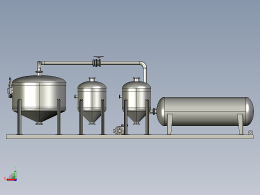SolidWorks管道布线水箱和管道布线组件后视缩略图