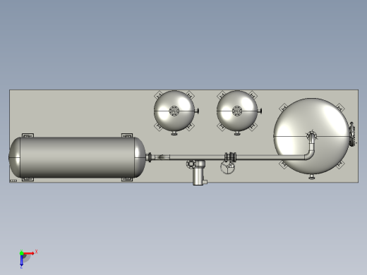 SolidWorks管道布线水箱和管道布线组件俯视缩略图