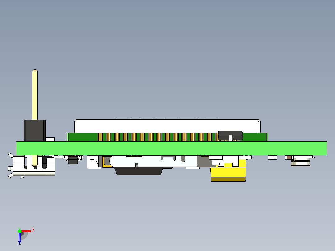 SIM7000模块三维模型俯视图