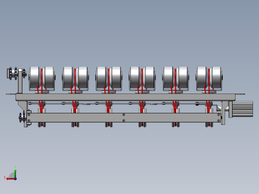 流水线斜轮转向机构 3D图 机械设计自动化3D模型文件素材后视缩略图