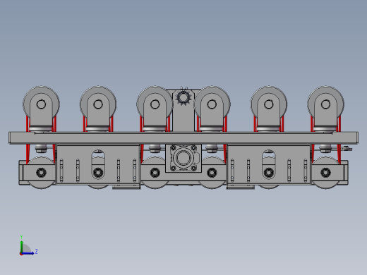 流水线斜轮转向机构 3D图 机械设计自动化3D模型文件素材左视缩略图