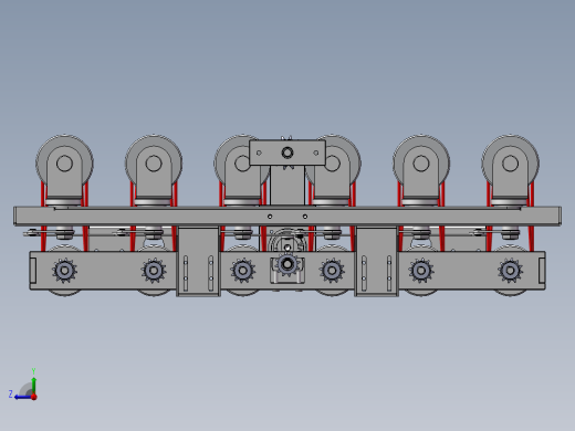 流水线斜轮转向机构 3D图 机械设计自动化3D模型文件素材右视缩略图