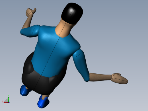 人机工程模型图纸标准人体模型可调整关节SolidWorks三维3D素材后视缩略图