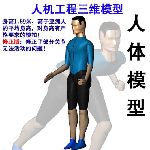 人机工程模型图纸标准人体模型可调整关节SolidWorks三维3D素材缩略图