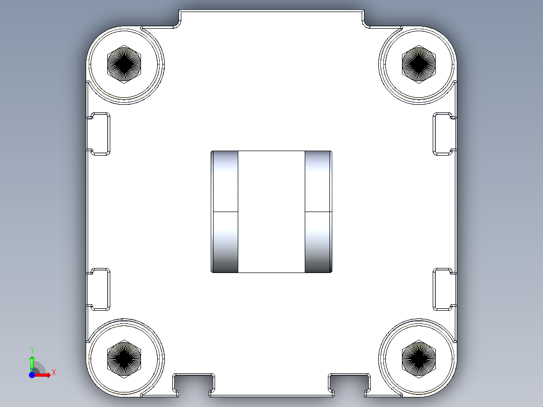 neumatic气缸3D模型前视图