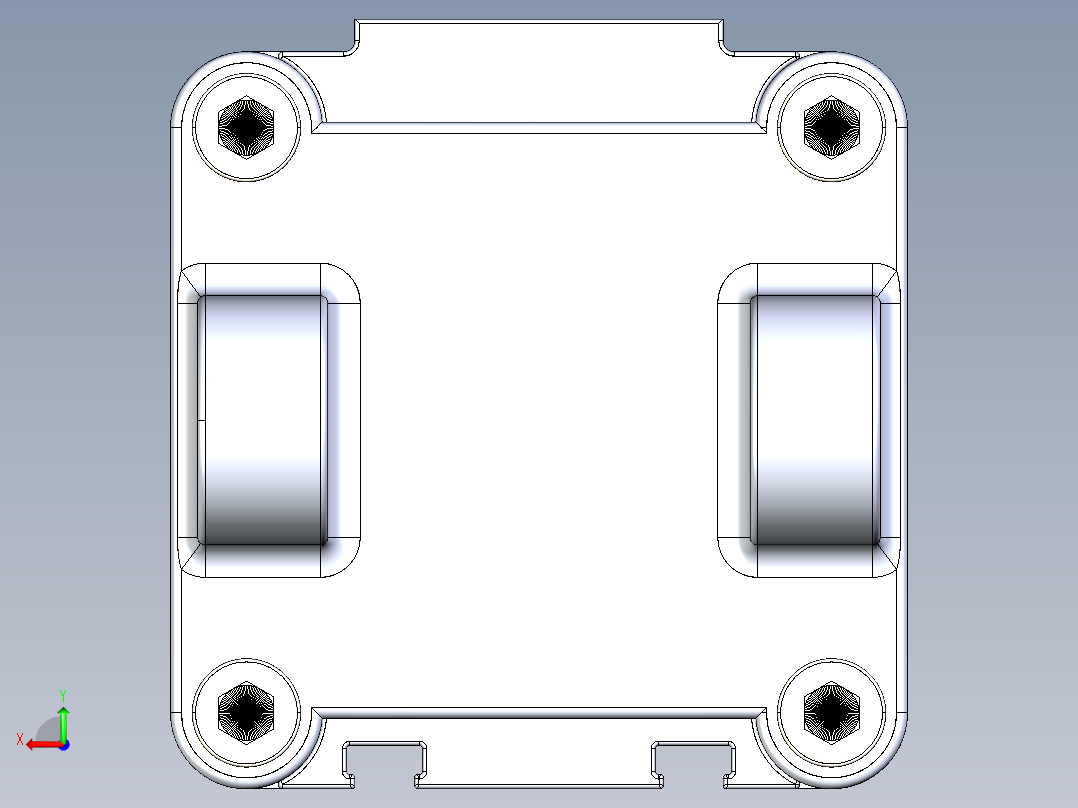 neumatic气缸3D模型后视图