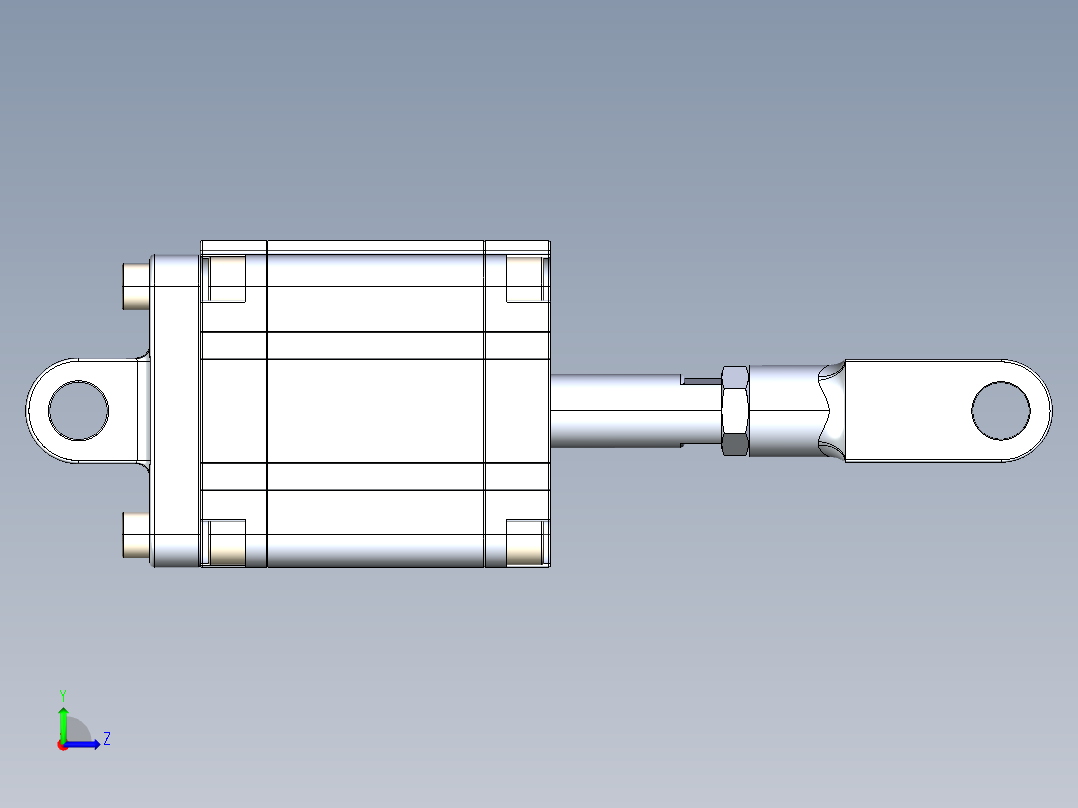 neumatic气缸3D模型左视图