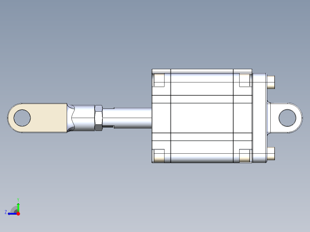 neumatic气缸3D模型右视图