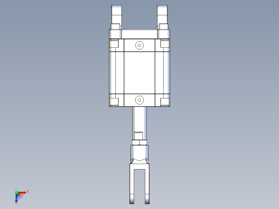 neumatic气缸3D模型俯视图