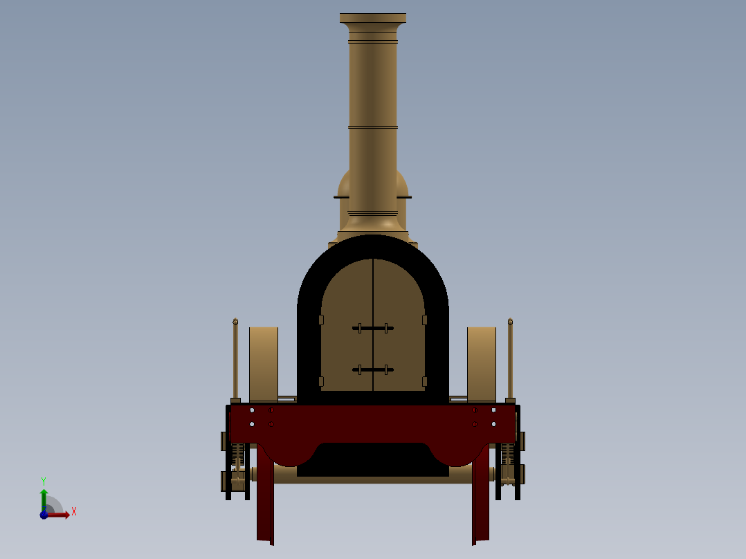 蒸汽火车头SW2014前视图