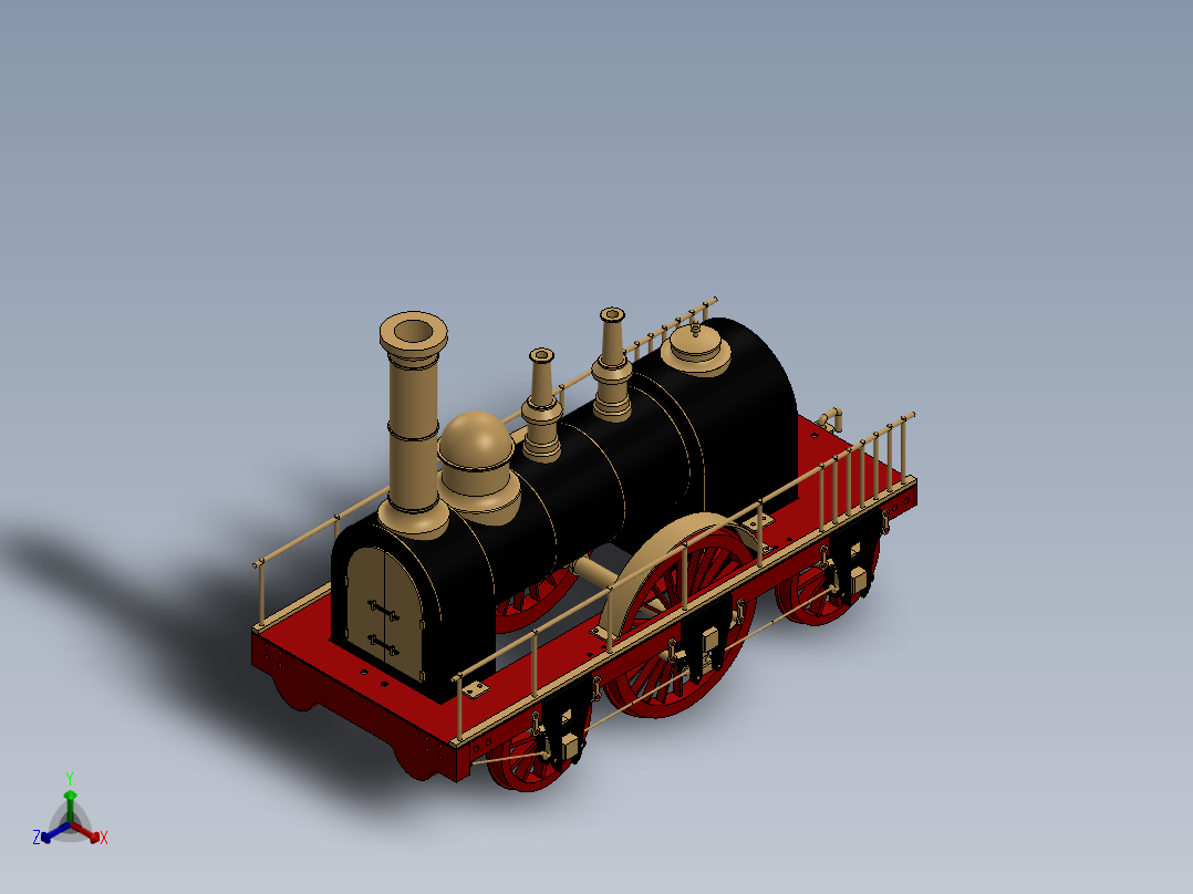 蒸汽火车头SW2014正等轴测图