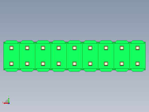 彩色公头100mil（2.54mm）系列-DS1021_green_2x09p_100mil_Type1_rev1.0后视缩略图