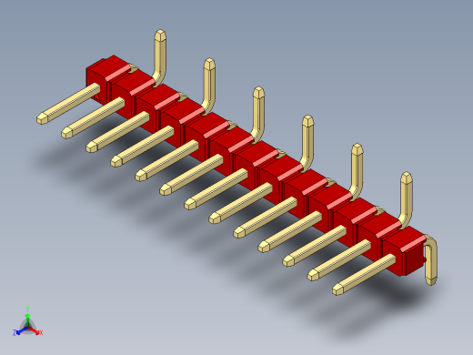彩色公排针 100mil 2.54mm 系列-DS1022_red_13p_100mil_Type_SMT_R2_rev1.0