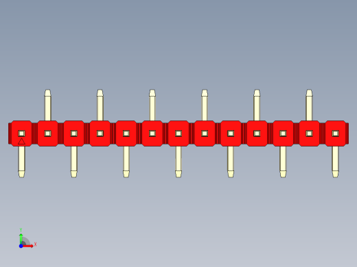 彩色公排针 100mil 2.54mm 系列-DS1022_red_13p_100mil_Type_SMT_R2_rev1.0前视缩略图