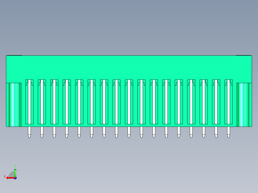DEGSON 15EDG（公头） 3.81mm 螺钉锁紧，插拔式接线端子 FullPack-15EDGVHM-3.81-34P-14-00AH后视图