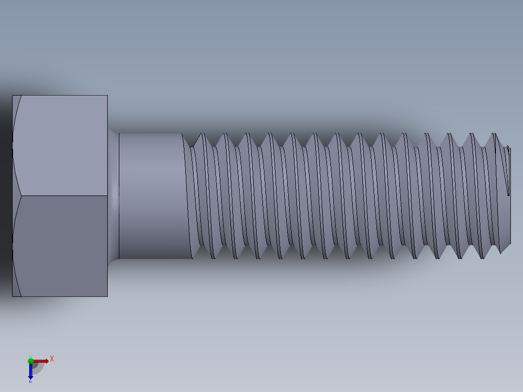 UNC 六角螺栓-Hex Bolt 0.3125-18 x 1.SLDPRT俯视图