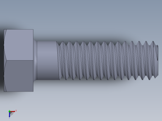 UNC 六角螺栓-Hex Bolt 0.3125-18 x 1.SLDPRT俯视缩略图