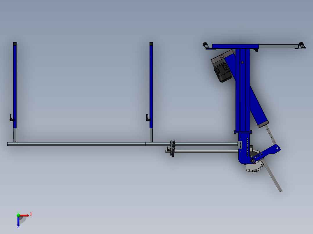 全自动数控弯管机床俯视图