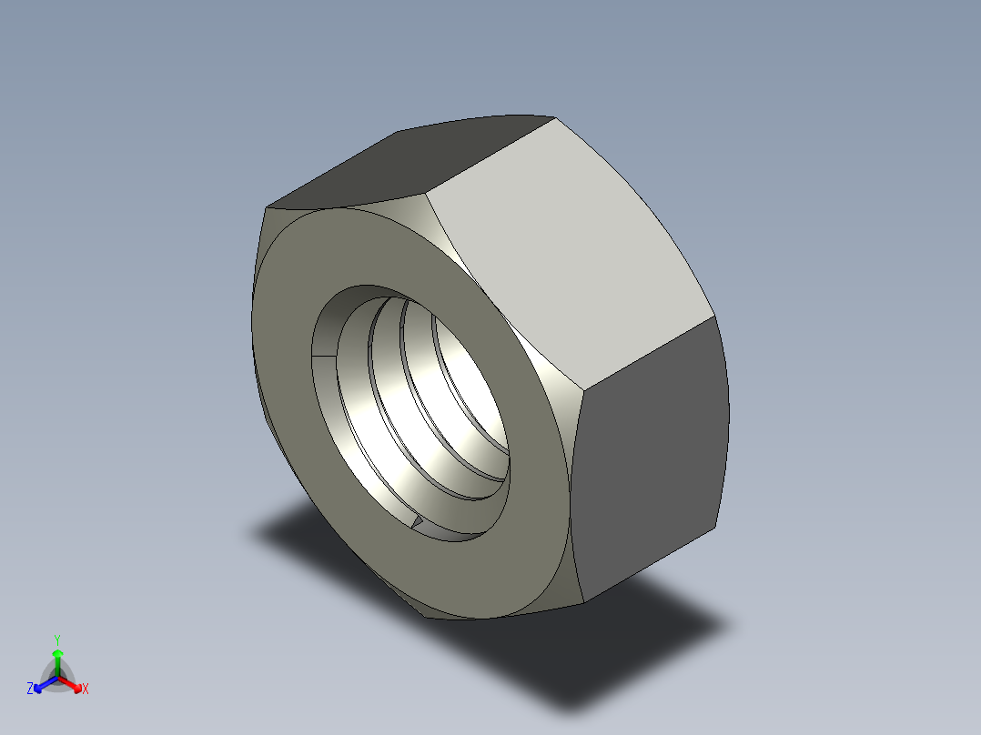公制六角螺母-Metric Hex Nuts M5 x 0.8mm Thread正等轴测图