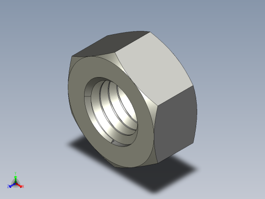 公制六角螺母-Metric Hex Nuts M5 x 0.8mm Thread正等轴测缩略图
