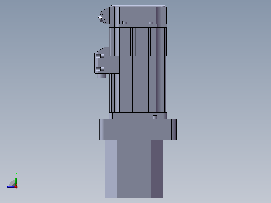 64-TB-(400W电机+联轴器+64法兰+马达座)右视图