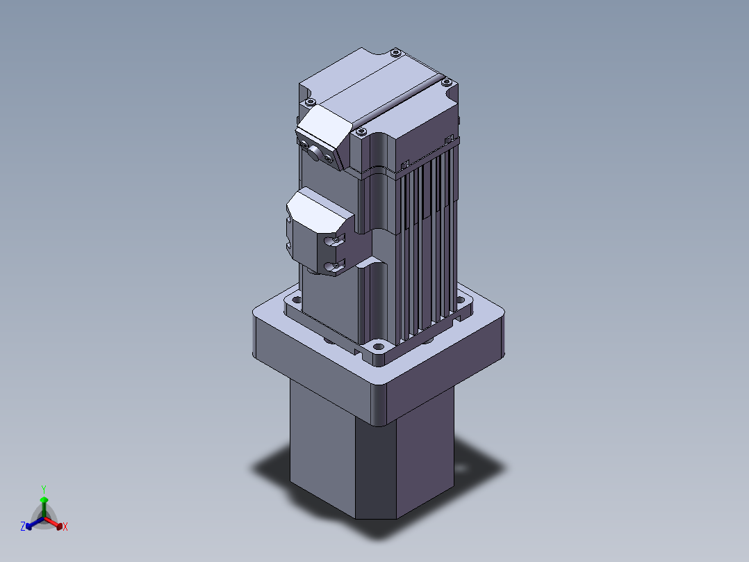 64-TB-(400W电机+联轴器+64法兰+马达座)正等轴测图
