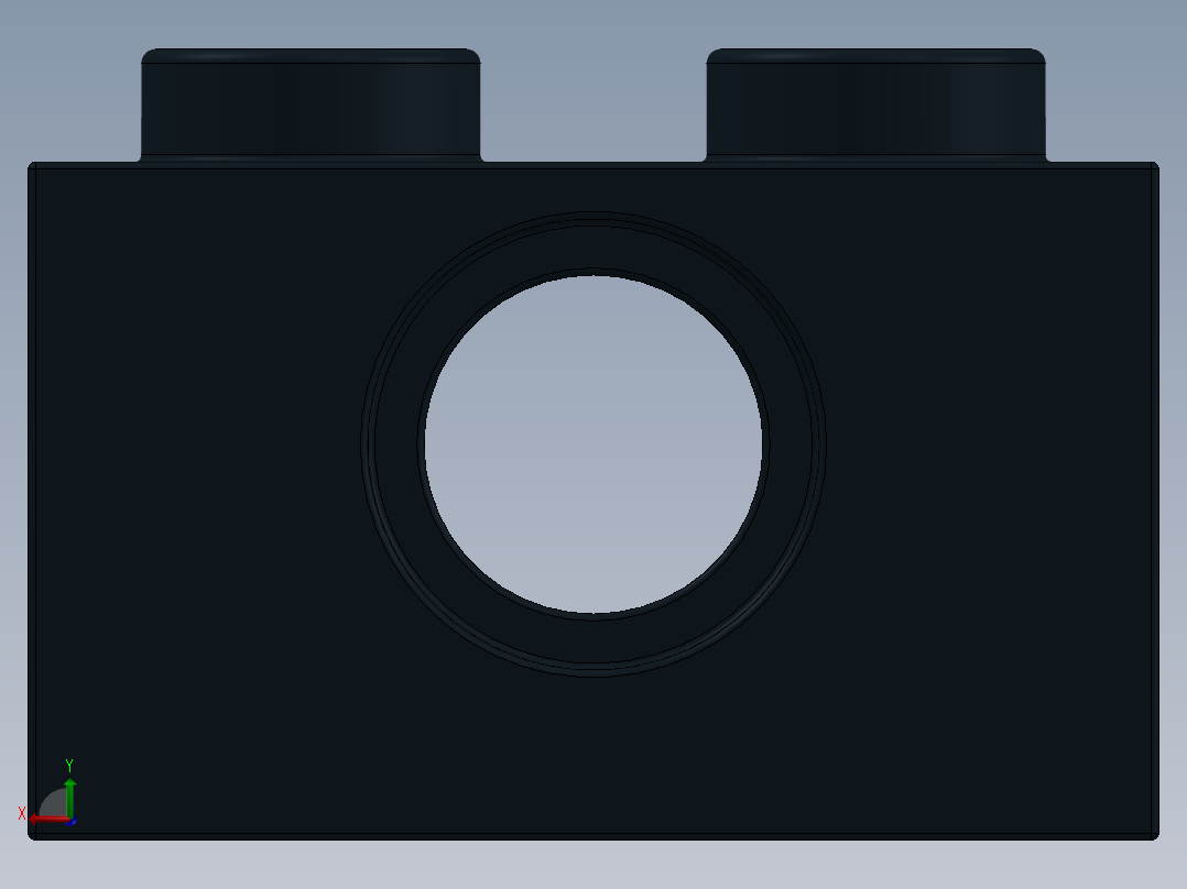 乐高机械组积木（横梁）-370026 Black Technic Brick 1 x 2 with Hole后视图