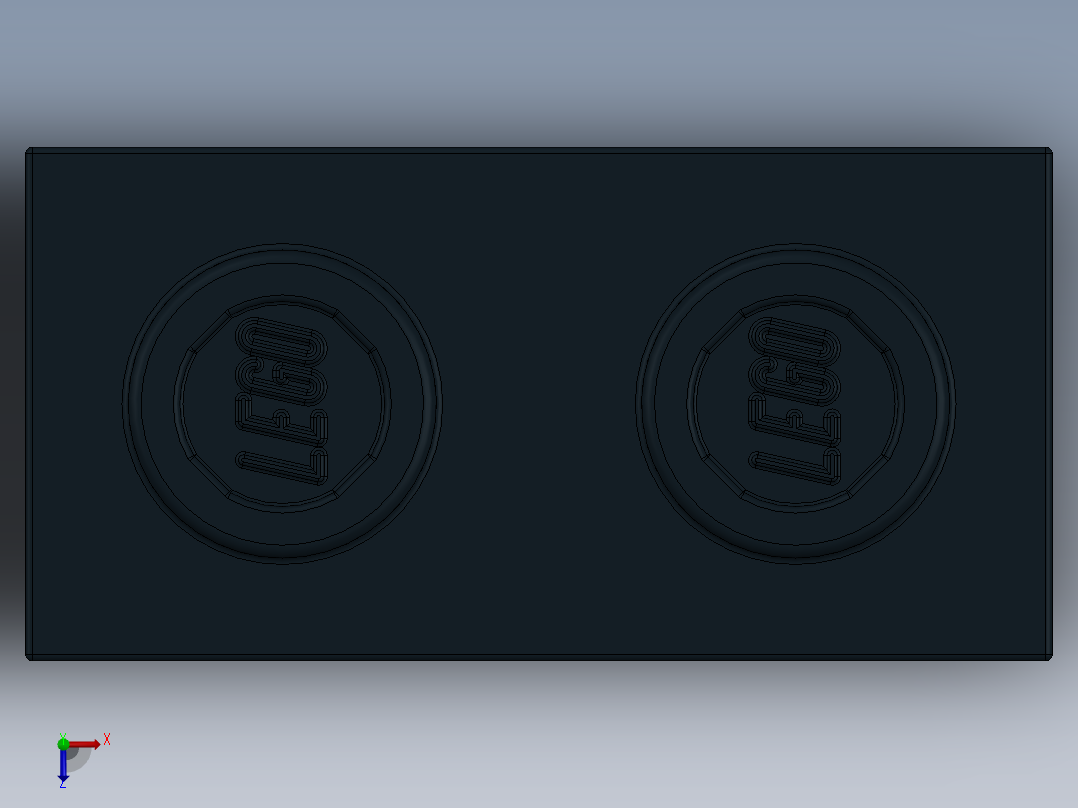 乐高机械组积木（横梁）-370026 Black Technic Brick 1 x 2 with Hole俯视图