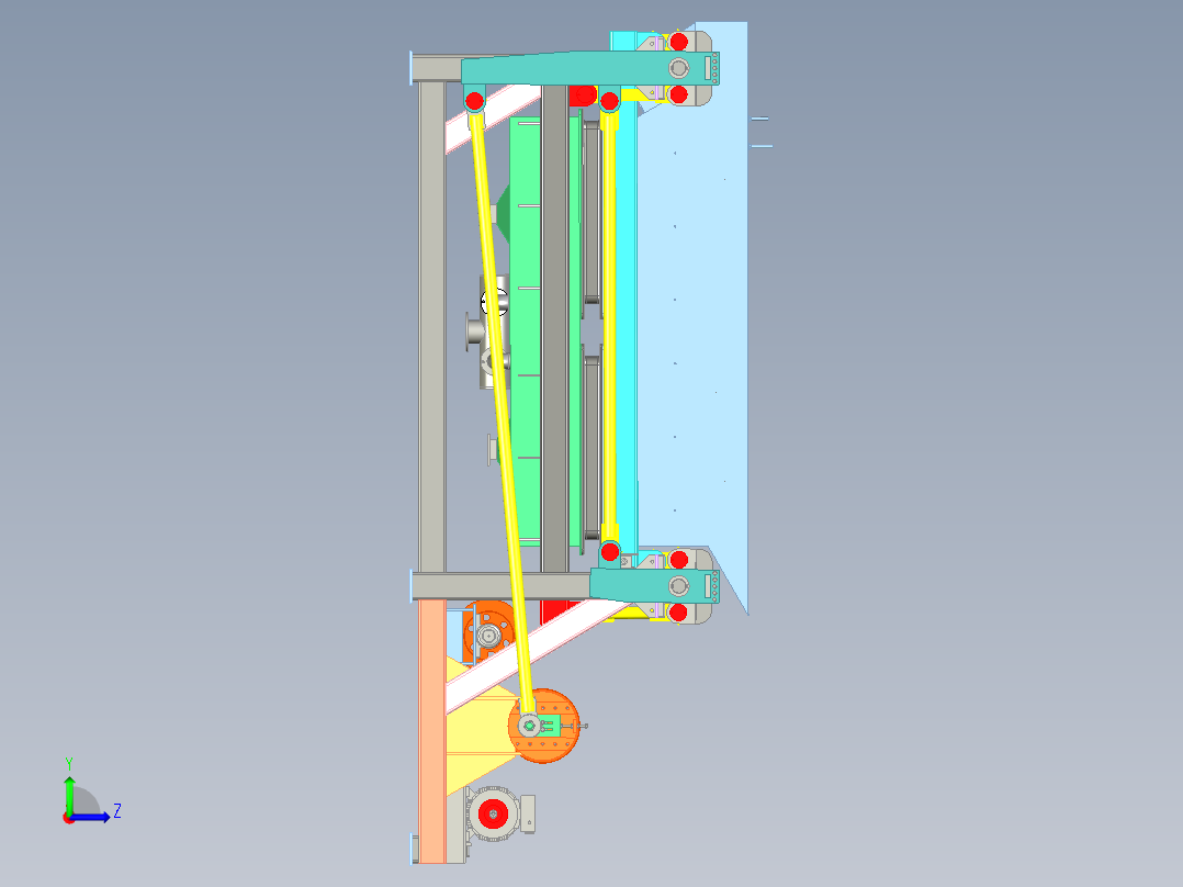 重力矿石筛选机左视图