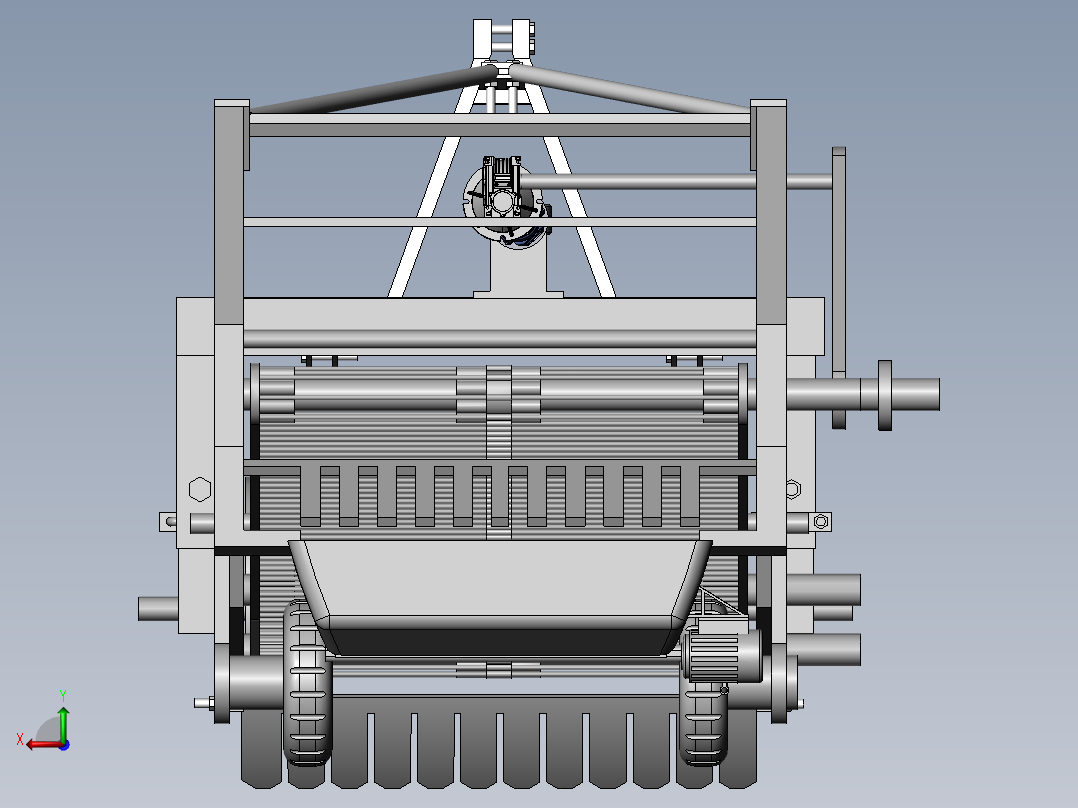 牵引机器模型后视图