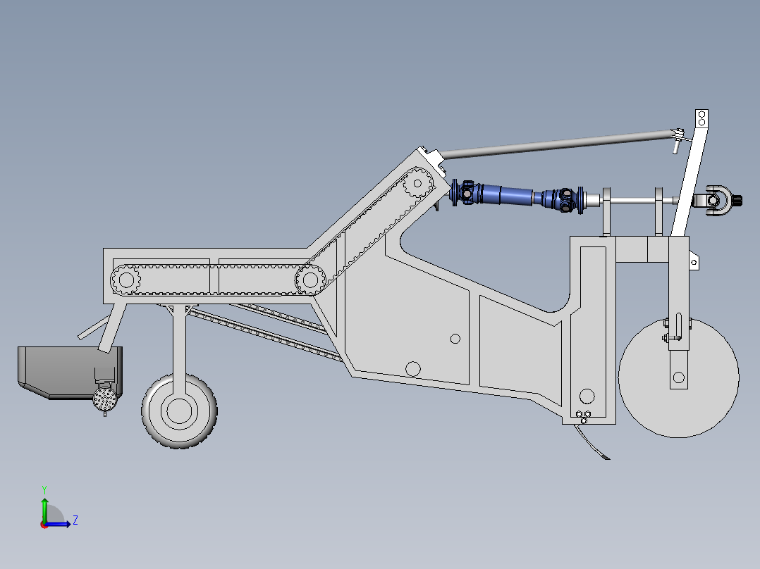 牵引机器模型左视图
