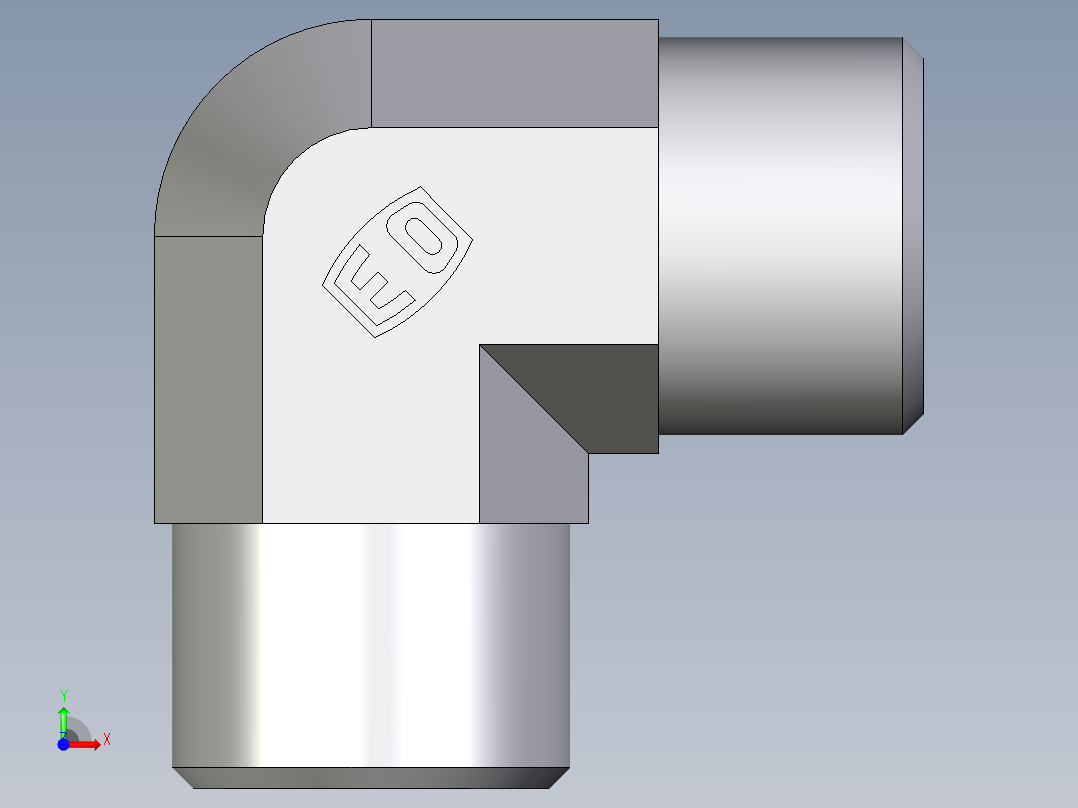 卡套式工业通用硬管接头EO_Union_elbow_W10S71X前视图