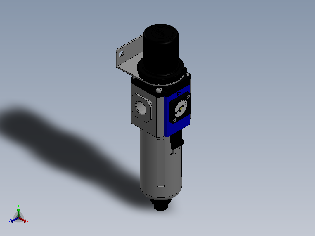 调压过滤器[亚德客]GFR30010F1正等轴测图