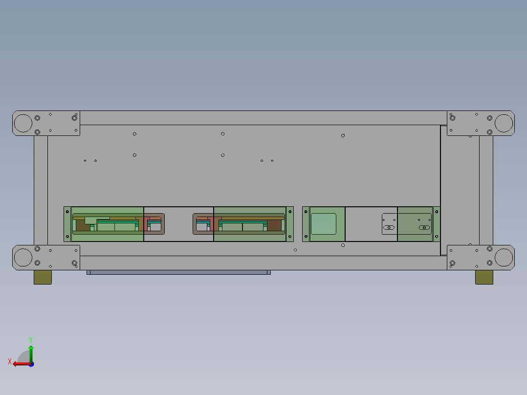 钻孔冲孔一体机（sw18可编辑+工程图+bom）后视图