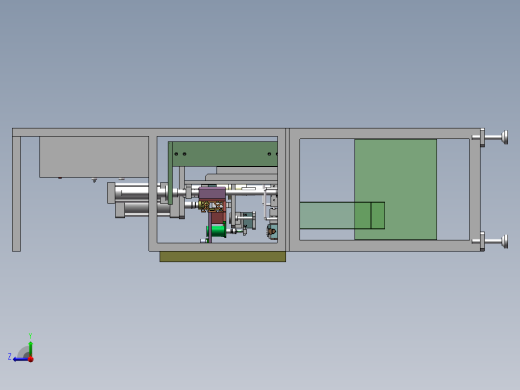 钻孔冲孔一体机（sw18可编辑+工程图+bom）右视缩略图