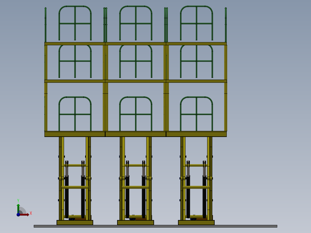 停车升降平台sw18可编辑前视图