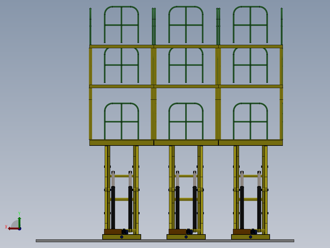 停车升降平台sw18可编辑后视图