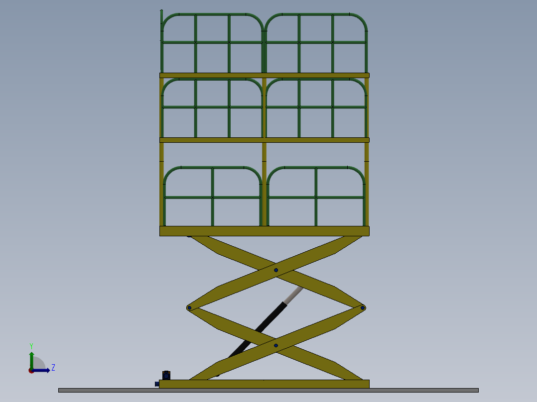 停车升降平台sw18可编辑左视图