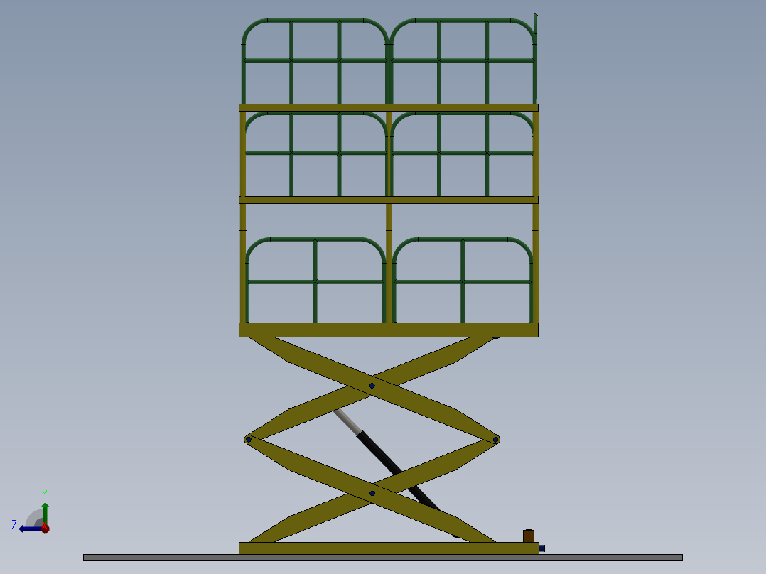 停车升降平台sw18可编辑右视图