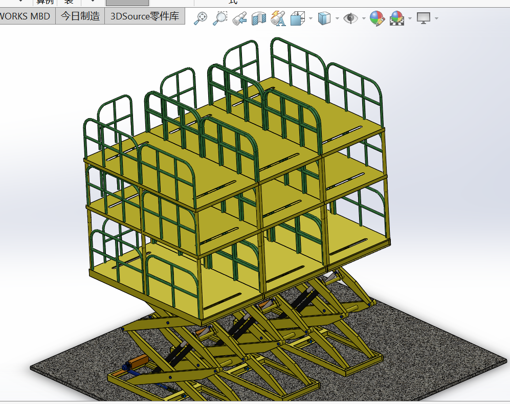 停车升降平台sw18可编辑