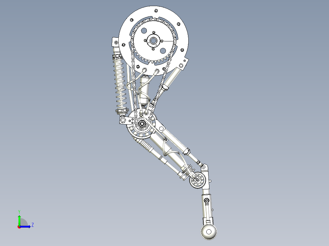收拉老人拐轮辅助神器左视图