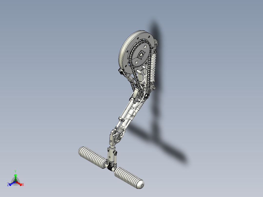 收拉老人拐轮辅助神器正等轴测图