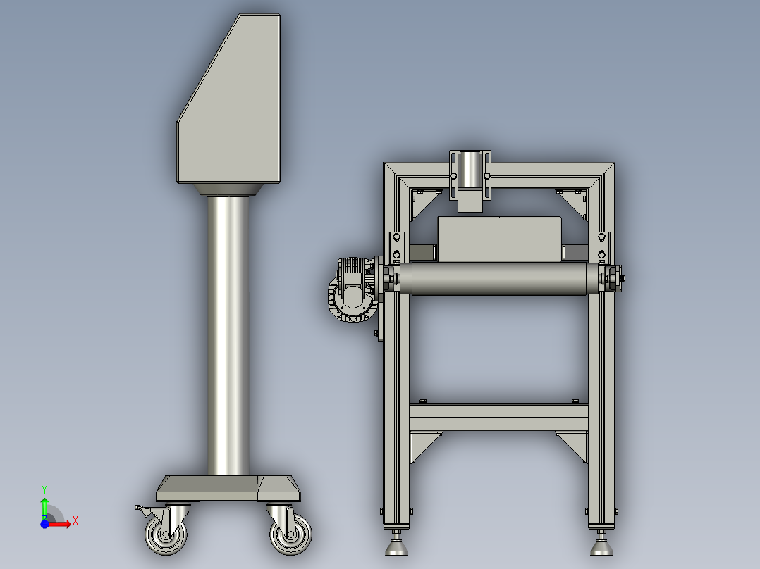 包装纸箱传送管理装置前视图